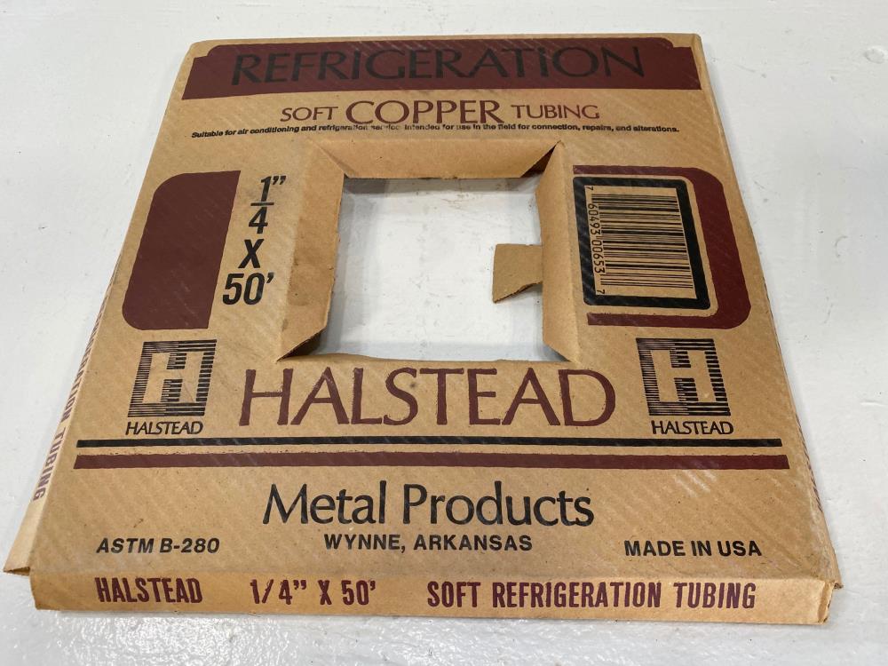 Lot of (4) Halstead 1/4" x 50' Soft Copper Refrigeration Tubing